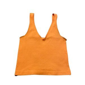 Quick Storm Stretchy Orange Ribbed Crop Top One Size.